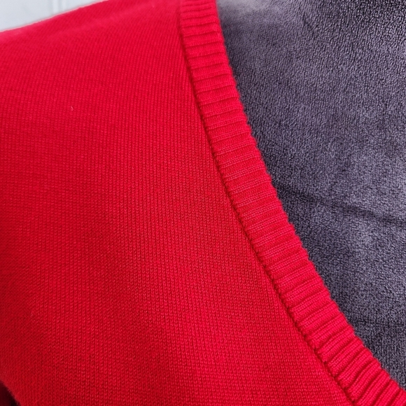 Calvin Klein Dress Womens Small Red Knit Sheath Knee Length Classic Cocktail S - Picture 4 of 14